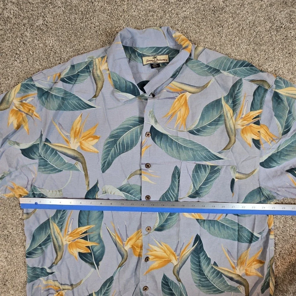 Vintage Tommy Bahama Relax Shirt Mens 3XL 100% Silk Hawaiian Beach Floral Button